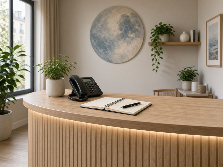 Contact desk at Lunar Horizon House in Nantes